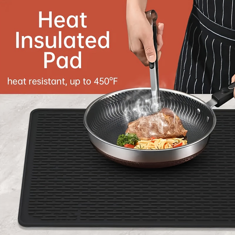 Silicone electric stove top cover mat Ceramic stove top cover, heat-resistant glass stove cover, non-slip stove mat, drain mat