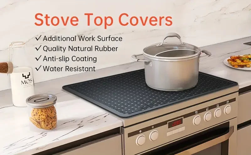 Silicone electric stove top cover mat Ceramic stove top cover, heat-resistant glass stove cover, non-slip stove mat, drain mat