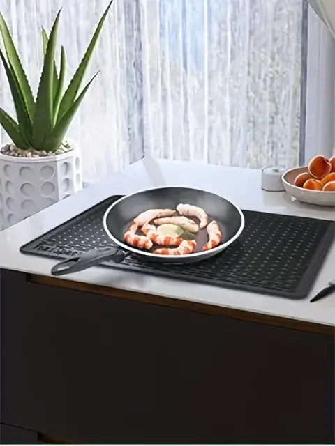Silicone electric stove top cover mat Ceramic stove top cover, heat-resistant glass stove cover, non-slip stove mat, drain mat