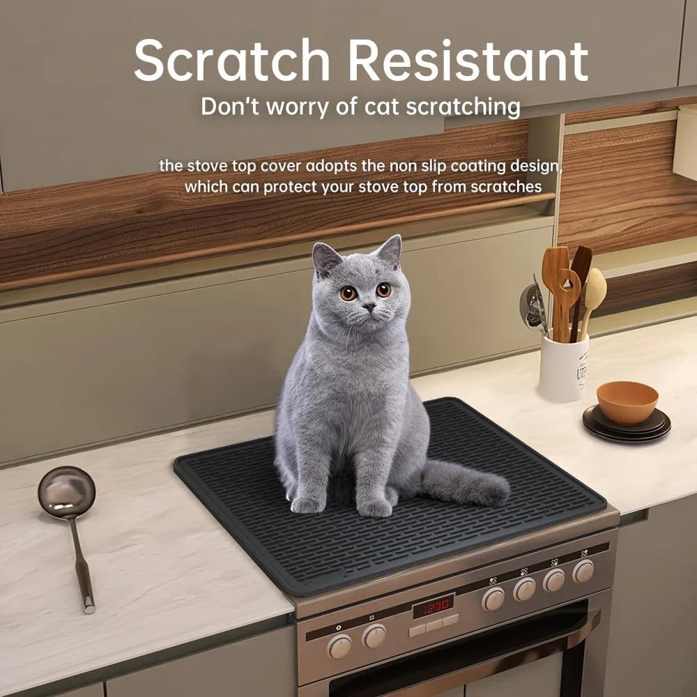 Silicone electric stove top cover mat Ceramic stove top cover, heat-resistant glass stove cover, non-slip stove mat, drain mat