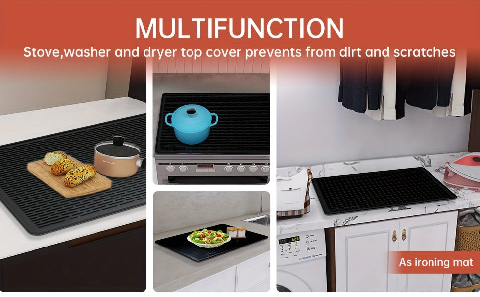 Silicone electric stove top cover mat Ceramic stove top cover, heat-resistant glass stove cover, non-slip stove mat, drain mat