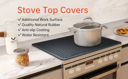 Silicone electric stove top cover mat Ceramic stove top cover, heat-resistant glass stove cover, non-slip stove mat, drain mat