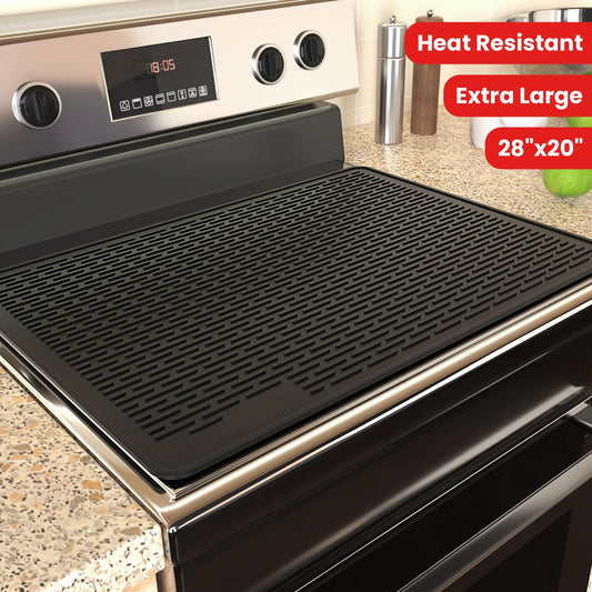 Silicone electric stove top cover mat Ceramic stove top cover, heat-resistant glass stove cover, non-slip stove mat, drain mat